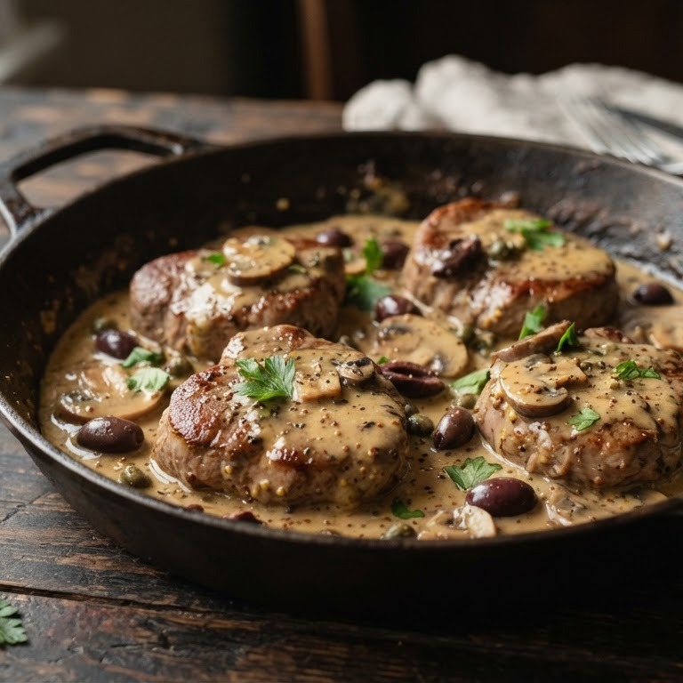 Kalfslapjes met mosterdsaus recept