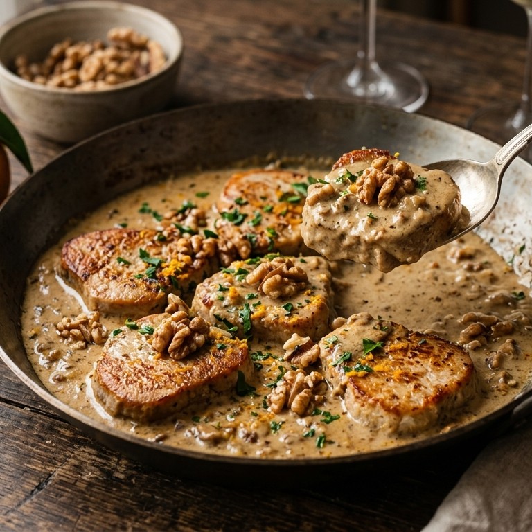 Kalfslappen in walnotenroomsaus recept