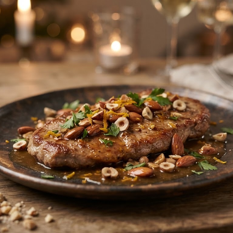 Kalfsoester met sherry-notensaus recept