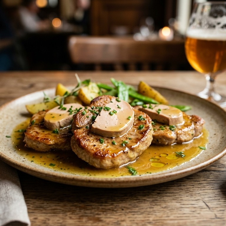 Kalfsoesters met heldere kerriesaus en crèmepaté recept