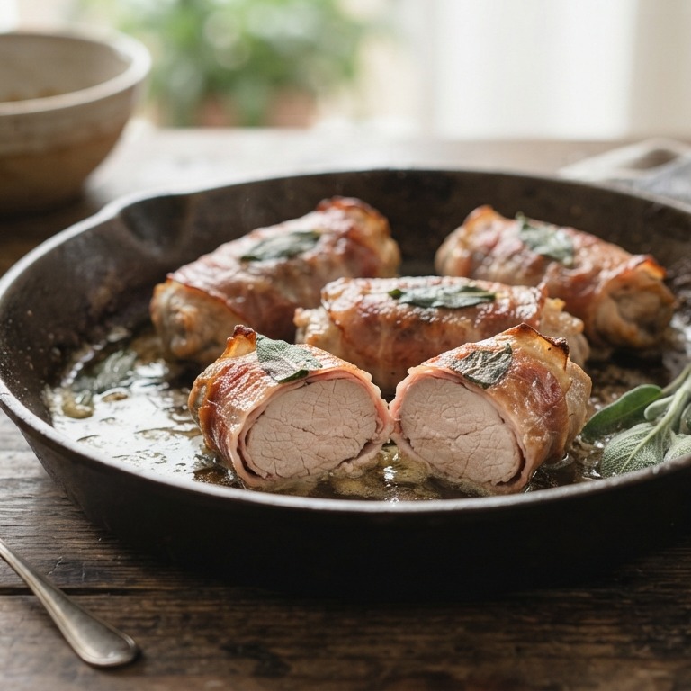 Kalfspakketjes met parmaham en salie recept
