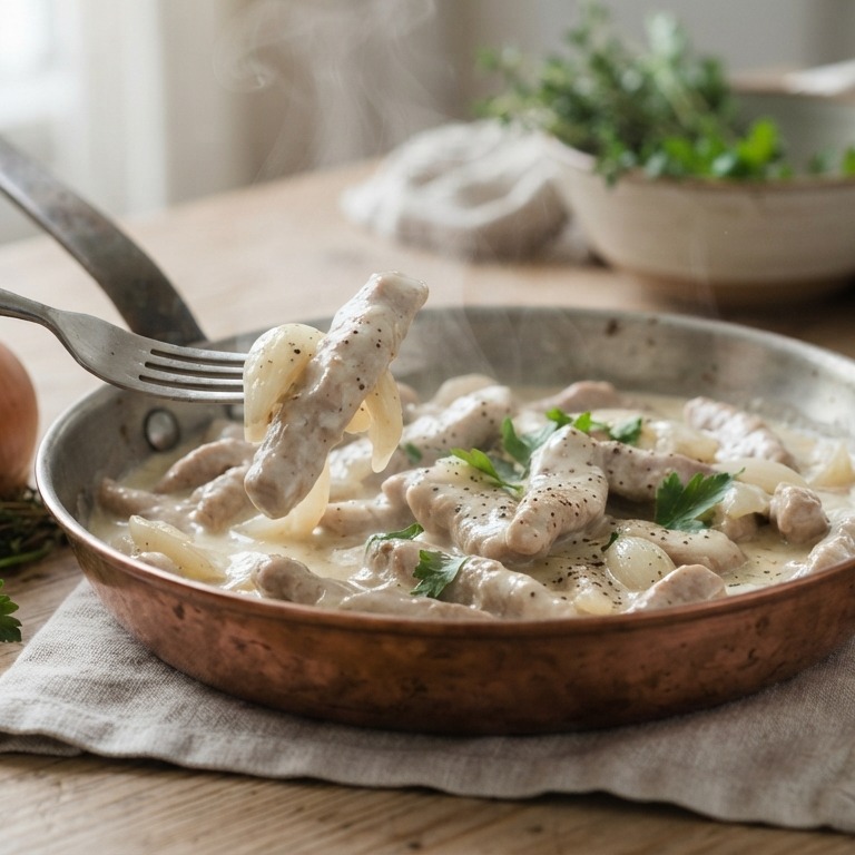 Kalfsreepjes in roomsaus recept