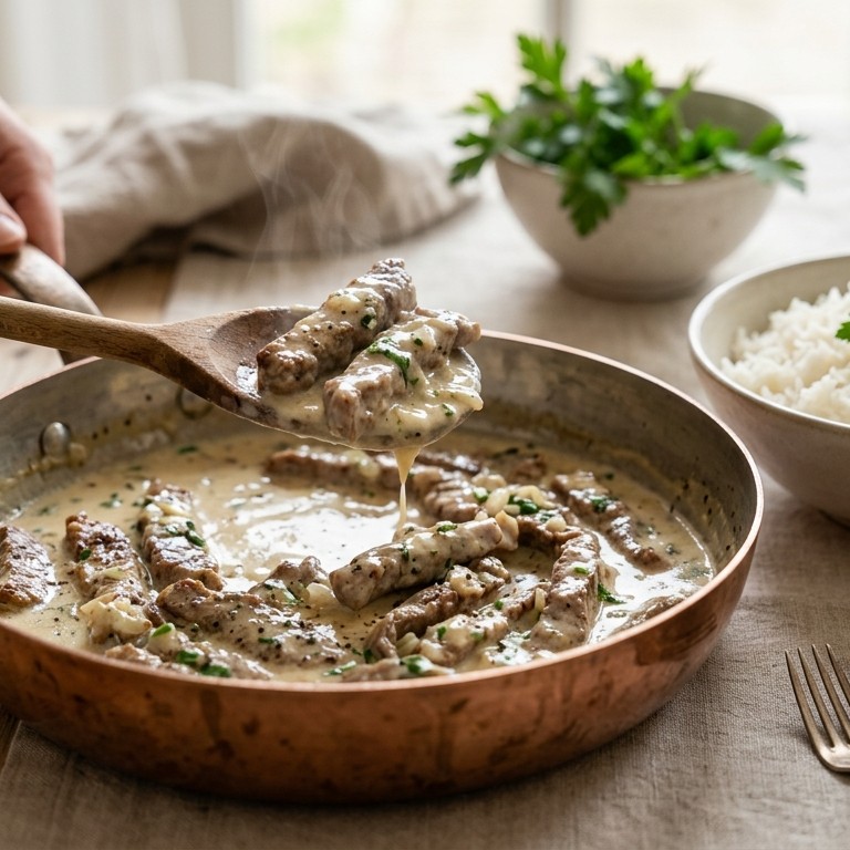 Kalfsreepjes met room recept