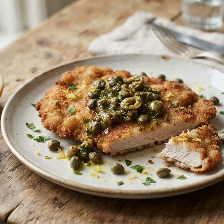 Kalfsschnitzel met groene tapenade recept