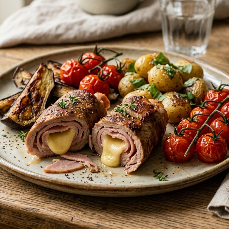 Kalfsvleesrolletjes met warme groenten recept