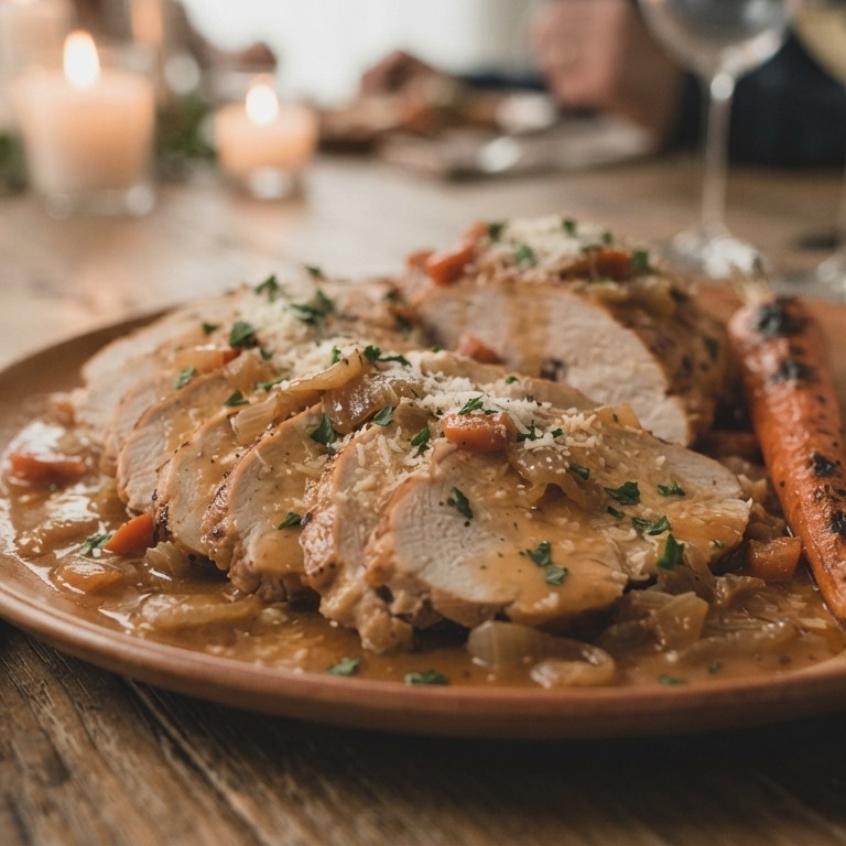 Kalkoen met geuze op zijn Italiaans recept