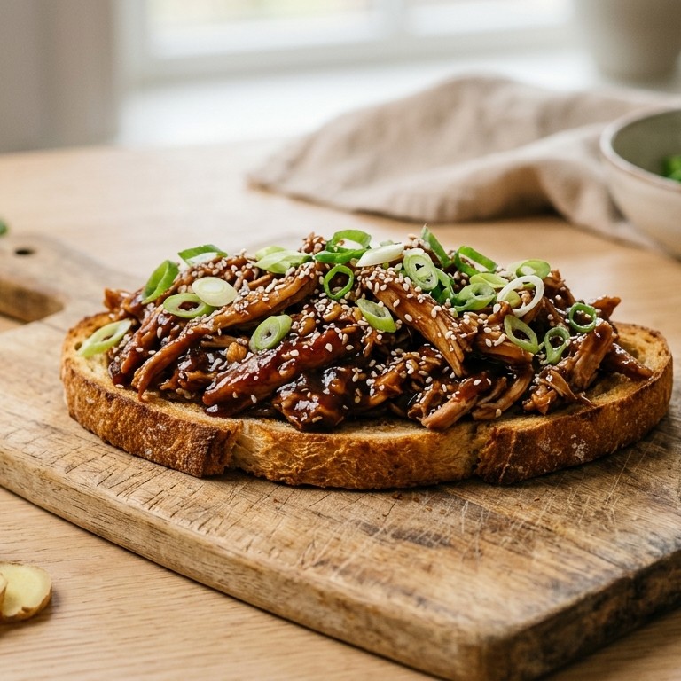Kalkoen met lente ui op toast recept