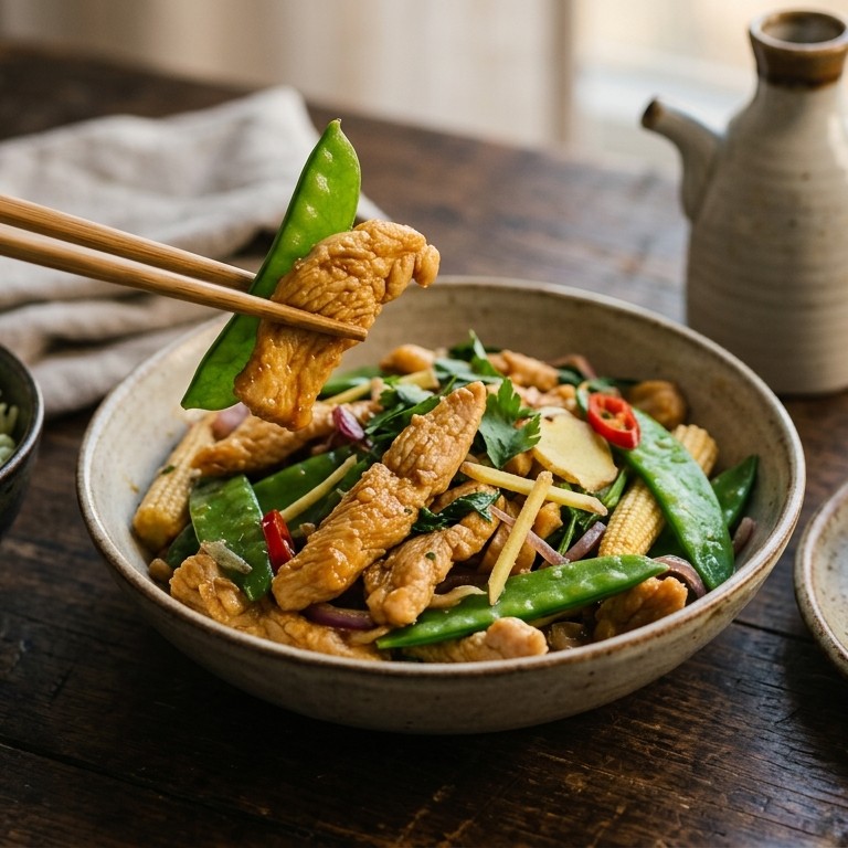 Kalkoen met peultjes en pandanrijst recept