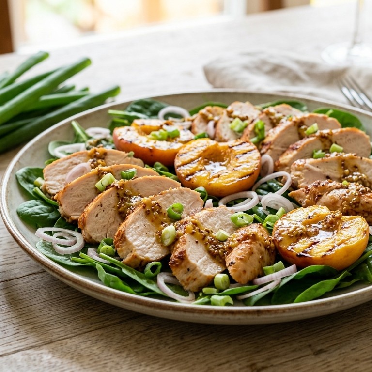 Kalkoen-perzikensalade recept