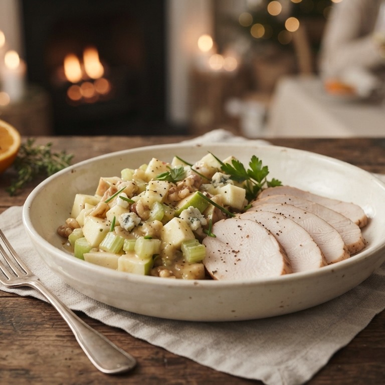 Kalkoenfilet met appel-bleekselderijsalade recept