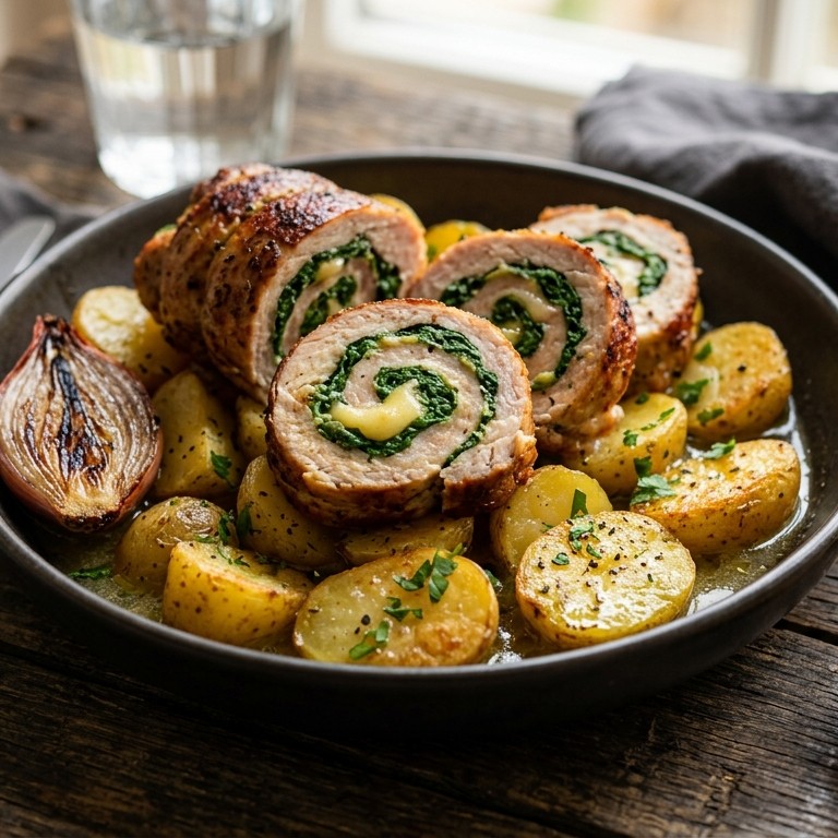 Kalkoenrollade met spinazie recept