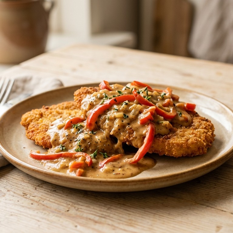 Kalkoenschnitzel met pindasaus recept