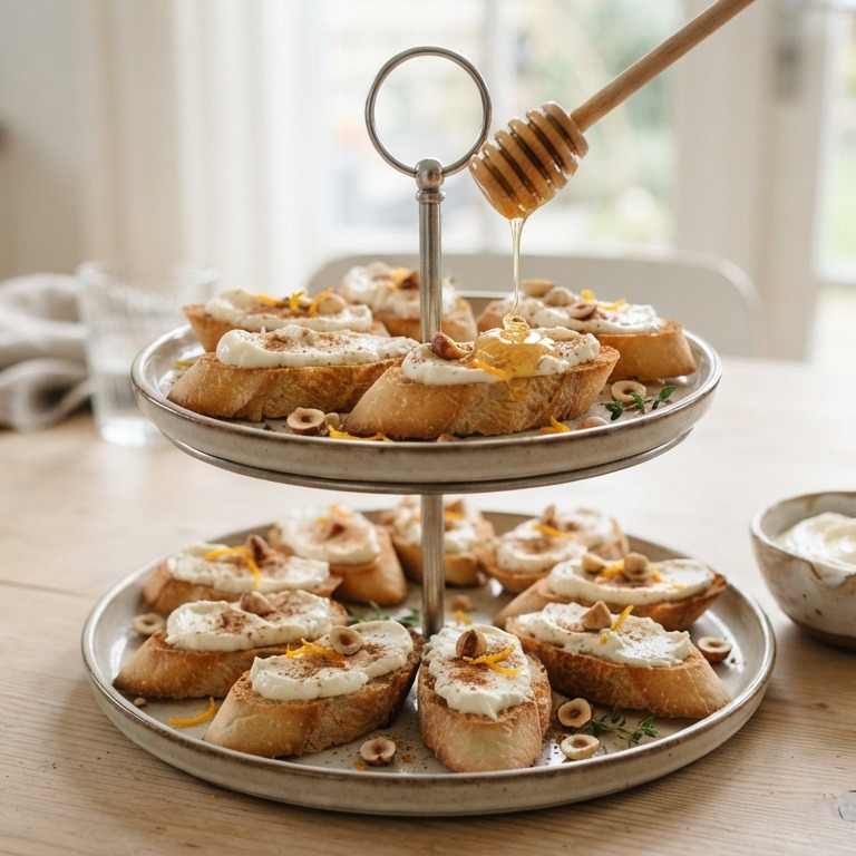 Kaneelcrostini met honingkwark voor de high tea recept