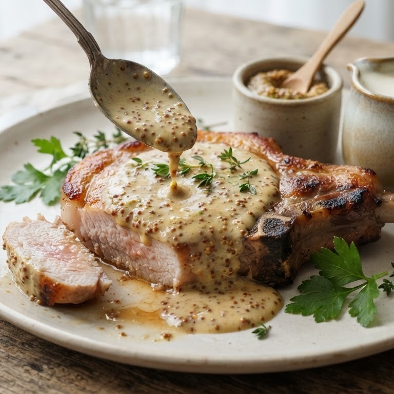 Karbonade met room-mosterdsaus recept