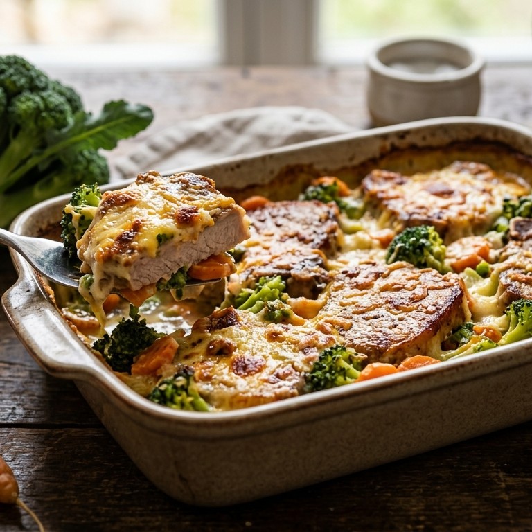 Karbonadegratin met broccoli en kaassaus recept