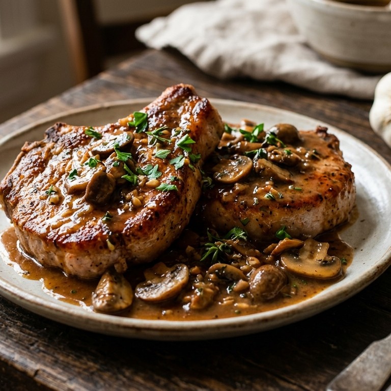 Karbonaden met champignonsaus recept