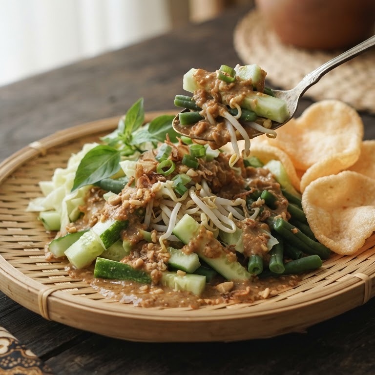 Karedok (gemengde groente met pindasausje) recept