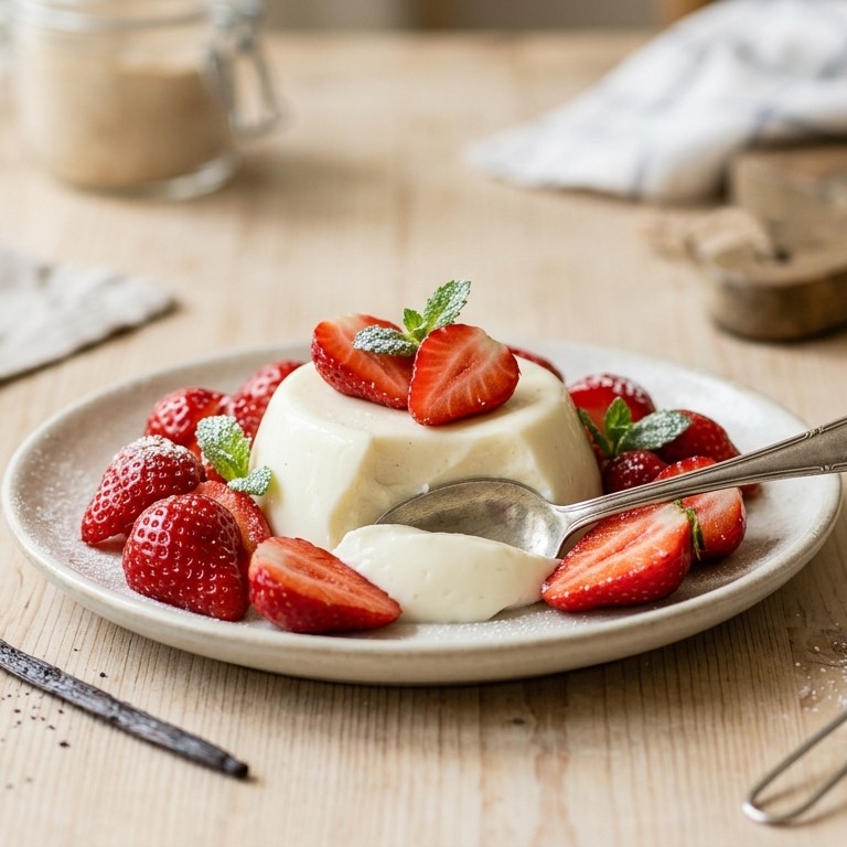 Karnemelkpuddinkje met Hollandse aardbeien recept