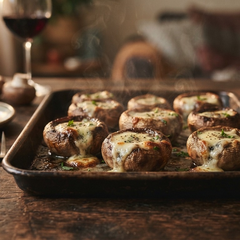 Kastanje champignons met blue cheese recept
