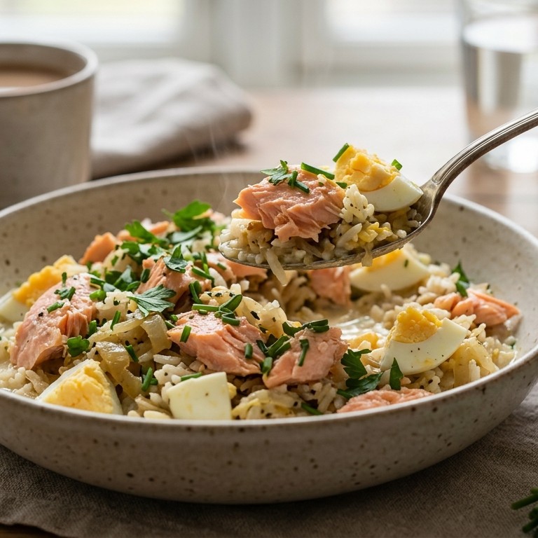 Kedgeree met zalm recept