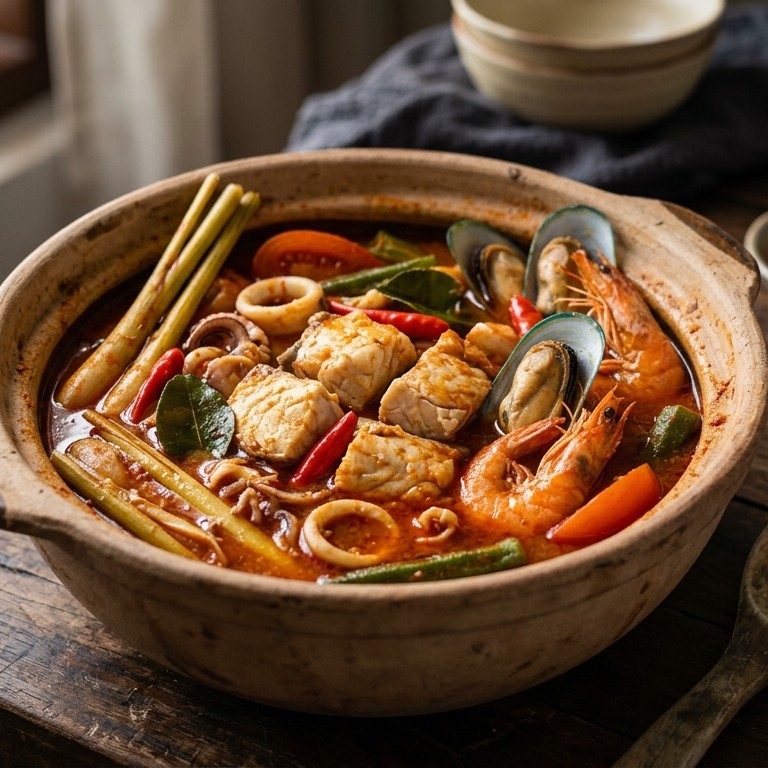 Kerang Dan Ikan Assam Pedis (hele pittige vis soep) recept