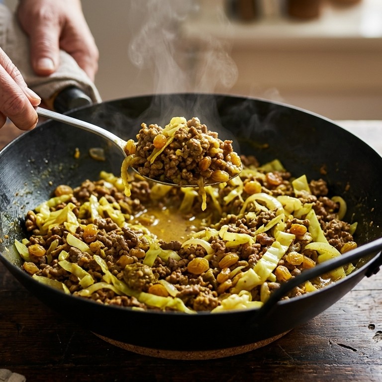 Kerrie gehaktschotel uit de wok recept