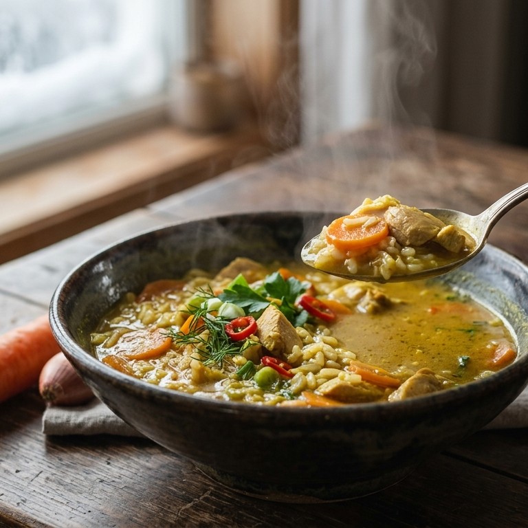 Kerrie-kippensoep recept