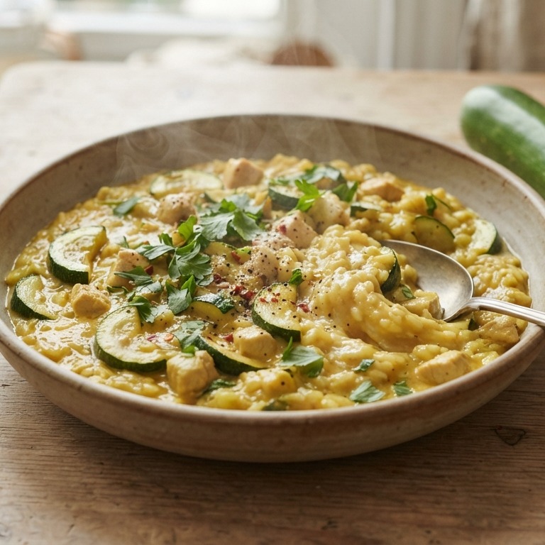 Kerrie risotto met courgette recept