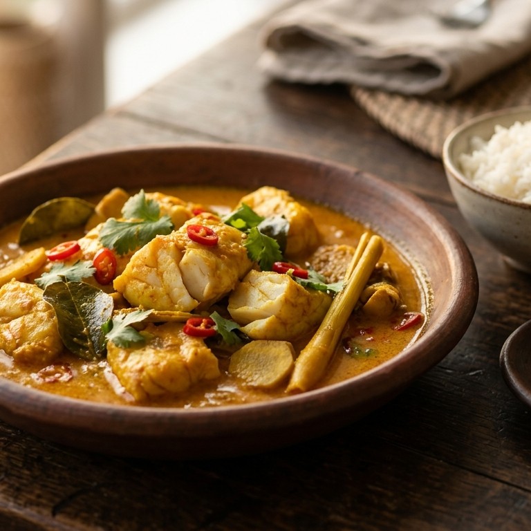 Kerrie van vis (Ikan kerrie) recept