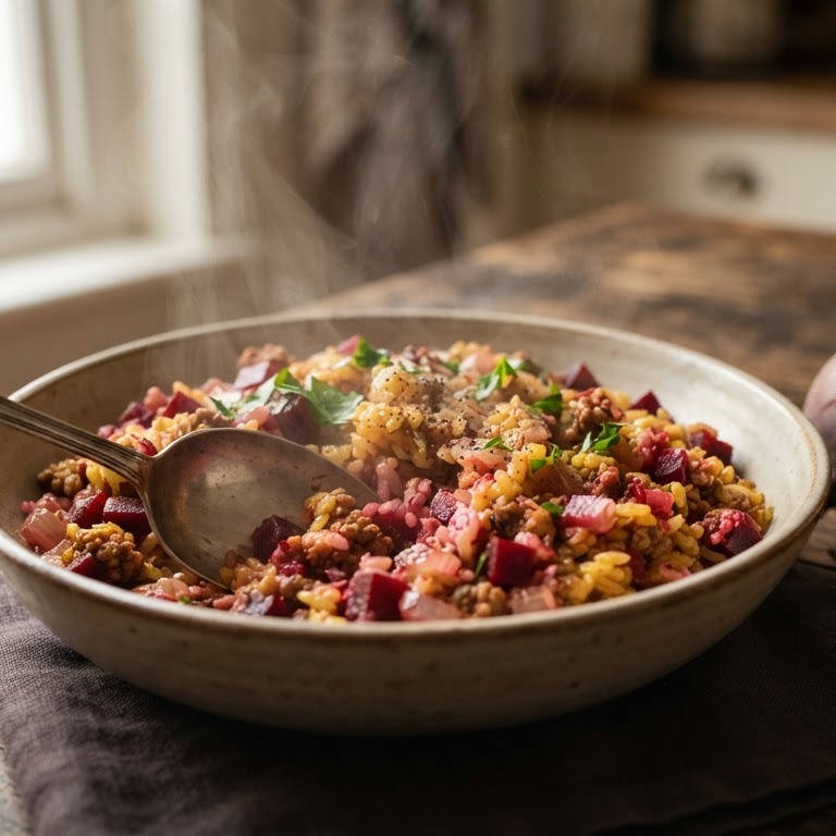 Kerrierijst met bieten recept