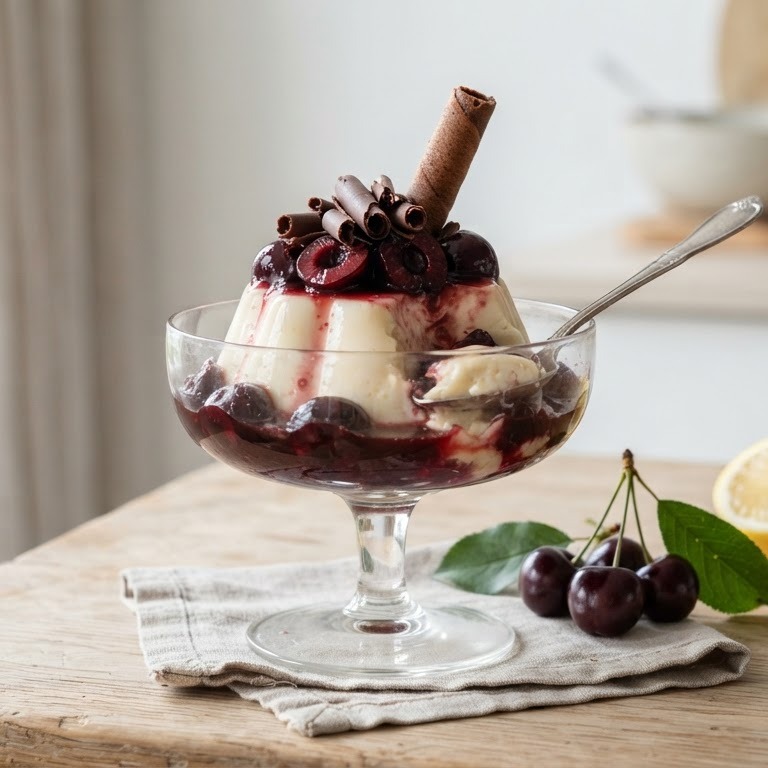 Kersencompote met pudding recept