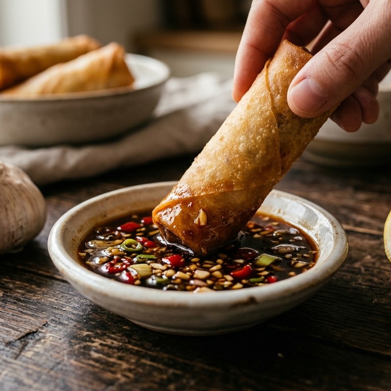 Ketjap-sambal saus (voor bij de loempia's) recept