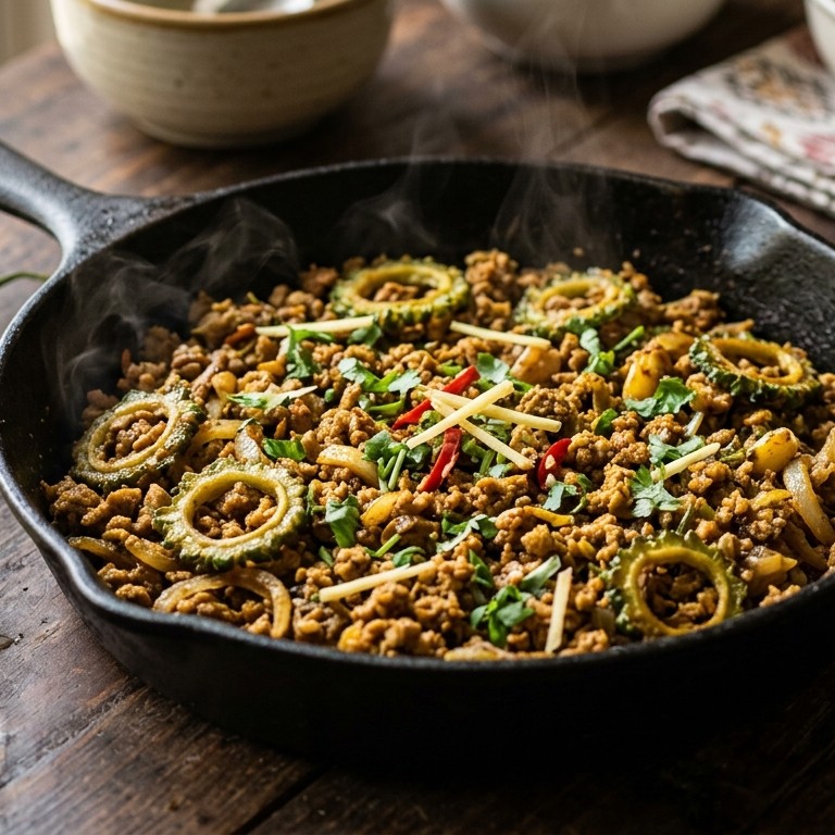 Kheema karela (rundergehakt met bitterpompoen) recept