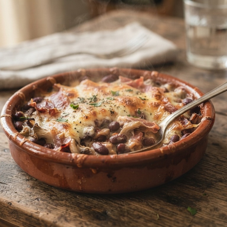 Kidneybonen met ham en crème fraîche recept