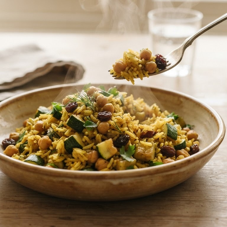 Kikkererwten-pilaf met courgette recept