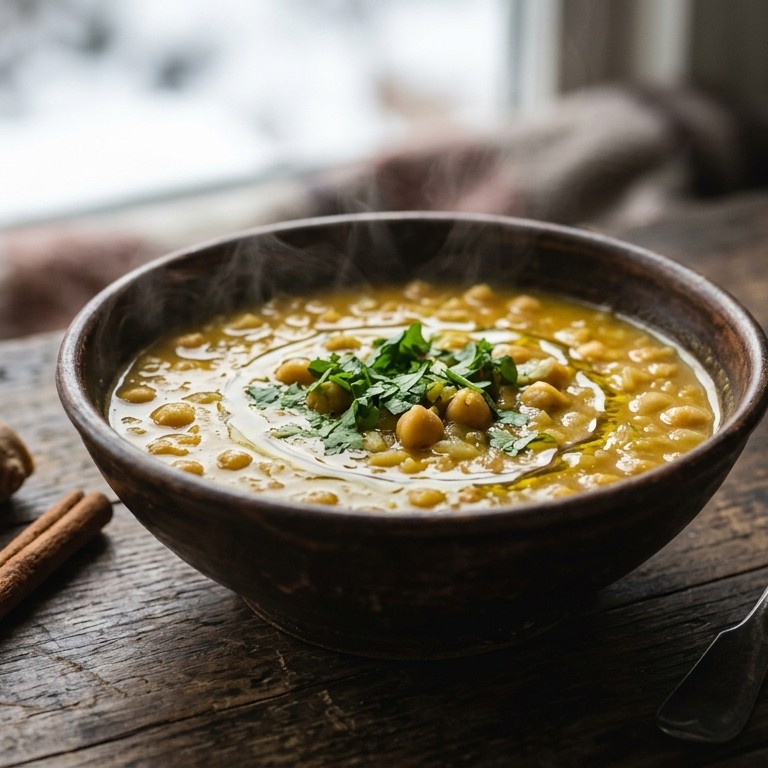 Kikkererwtensoep met gember en kaneel recept