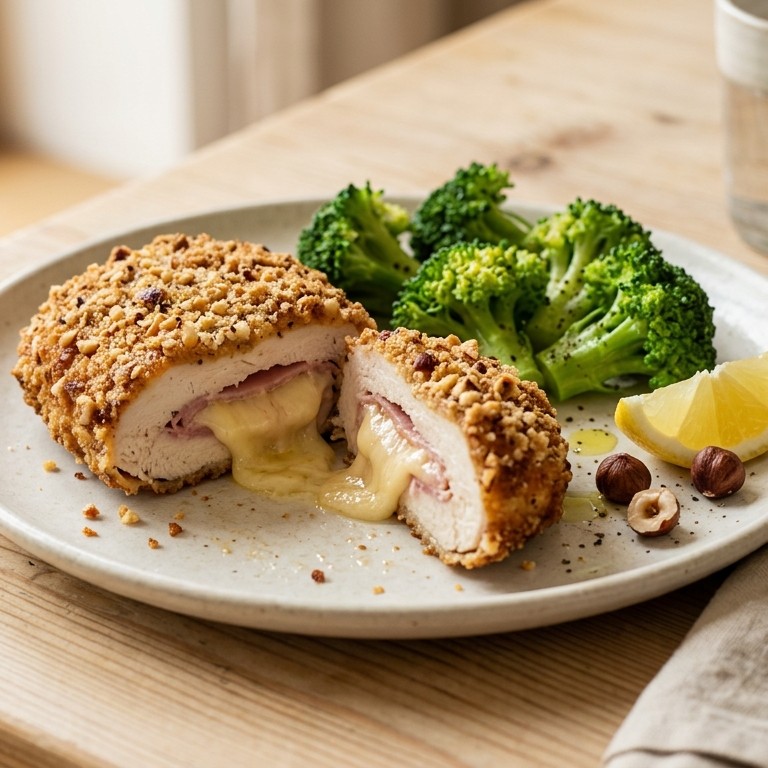 Kip cordonbleuschnitzel met broccoli recept