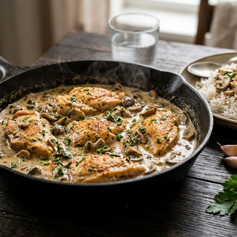 Kip in champignonroomsaus recept
