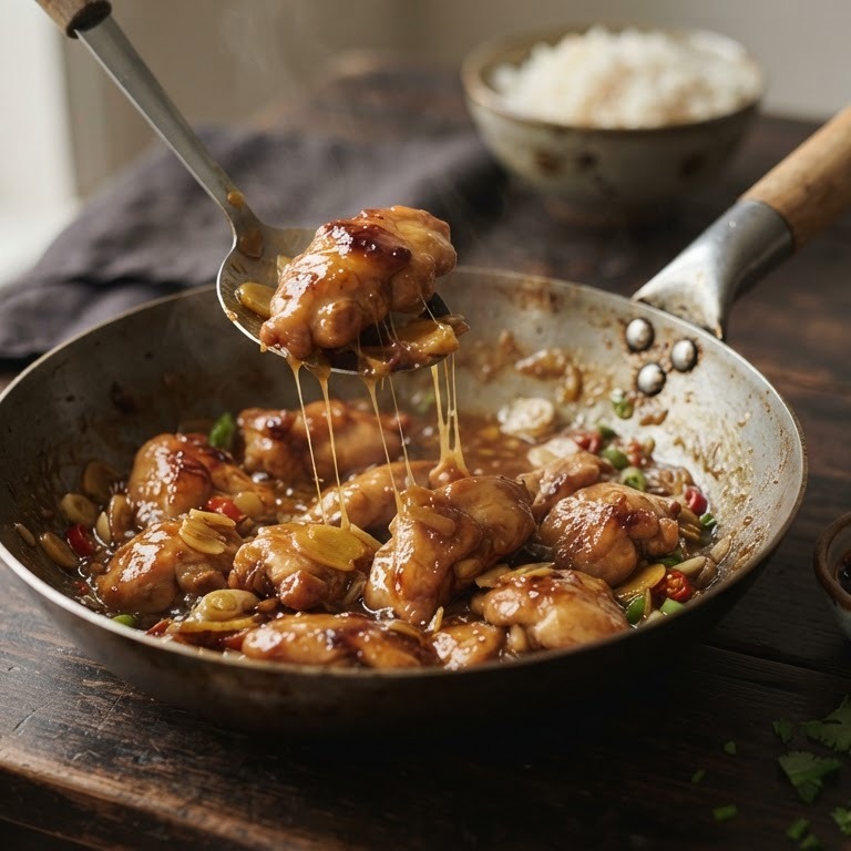 Kip in gembersaus recept
