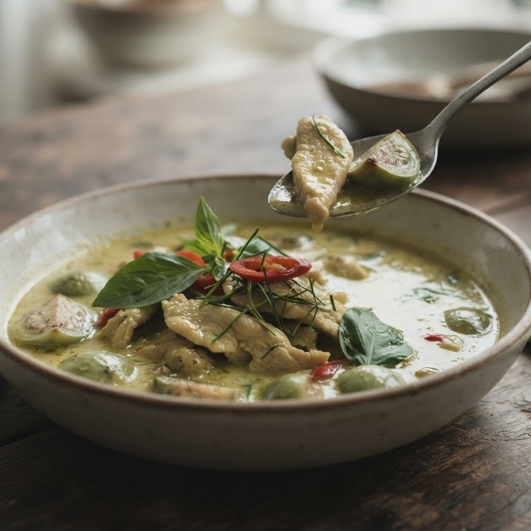 Kip in groene kerrie recept