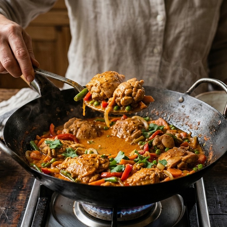 Kip in paprika/kokossaus recept
