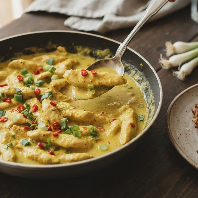 kip in pittige kerriesaus recept