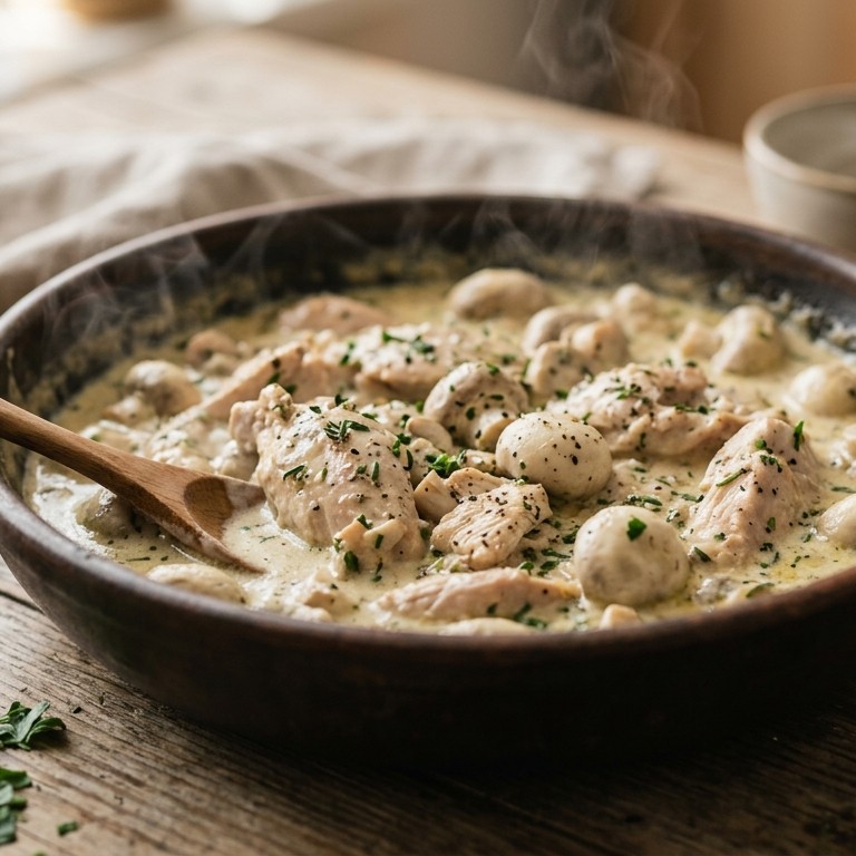 Kip in romige paturainsaus recept