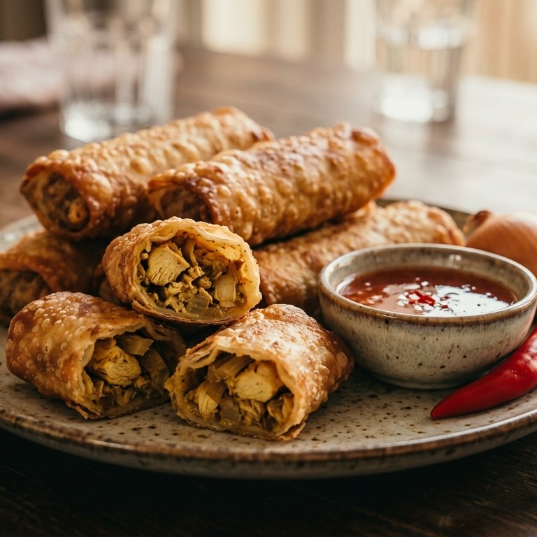 Kip-kerrie loempia recept