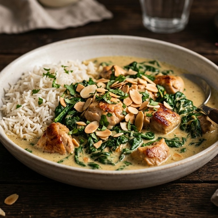 Kip korma met spinazie recept