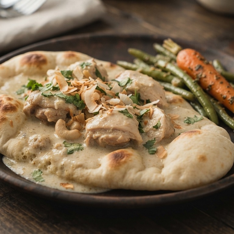 Kip korma op naanbrood recept