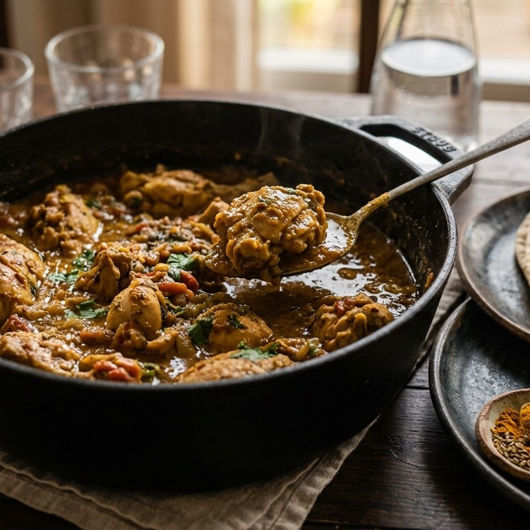 Kip masala, onderdeel van de Roti recept