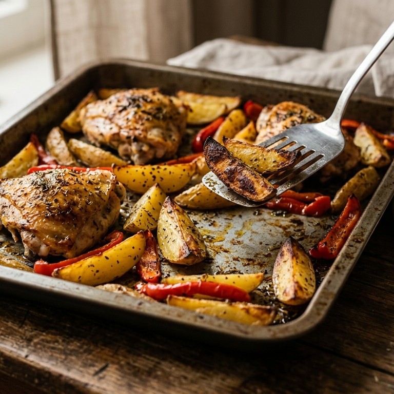 Kip met aardappelpartjes recept