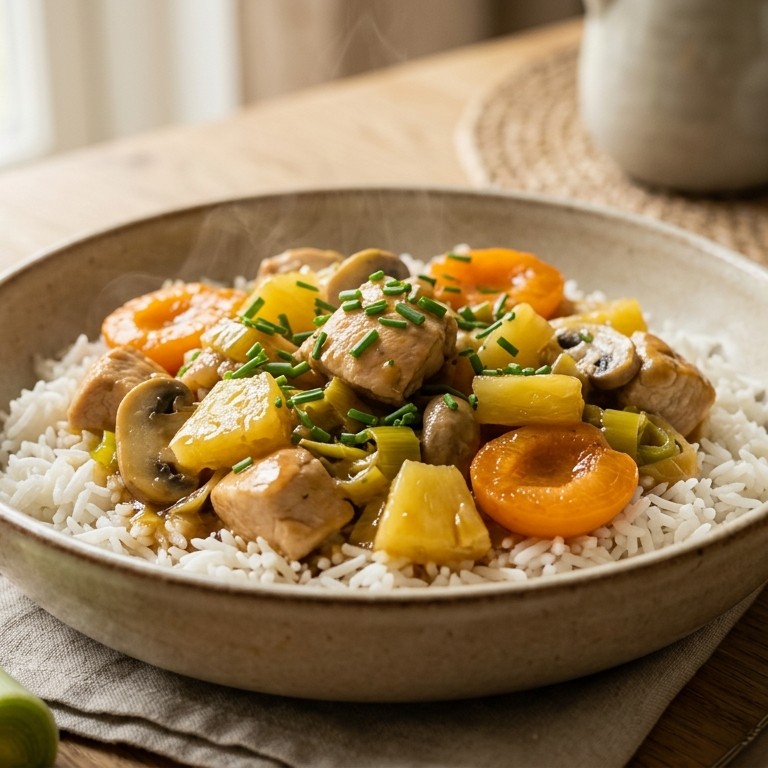 Kip met ananas en abrikozen recept