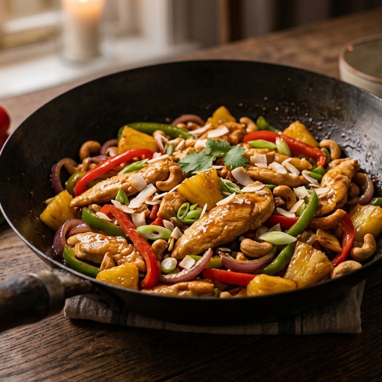 Kip met ananas en cashewnoten recept